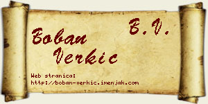 Boban Verkić vizit kartica